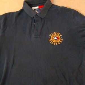 Tommy Hilfiger Men's Dark Polo with Gold Logo